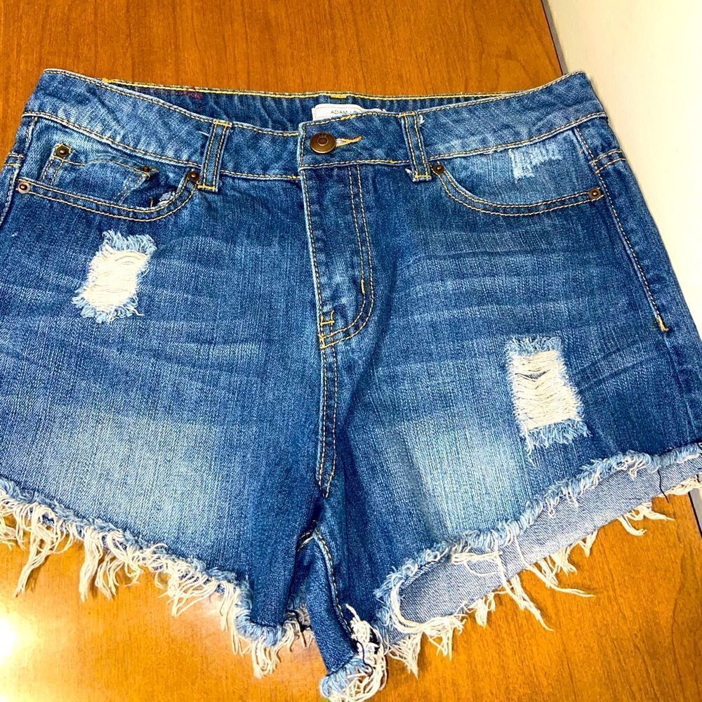 Adam Levine denim shorts 